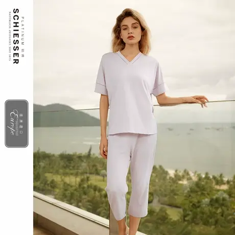 SCHIESSER舒雅铂雅欧洲进口25年春夏新品女士棉质睡衣家居服套装图片
