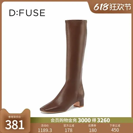 DFuse秋冬方头弹力瘦瘦靴及膝靴长筒靴骑士靴商品大图