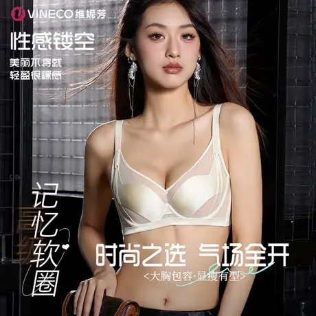 Vineco/维妮芳维妮芳薄款透气大胸显小聚拢防下垂内衣B3337商品大图
