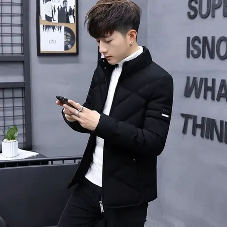 冬季男外套棉衣韩版短款个性百搭立领潮流冬装羽绒棉服帅气棉袄男商品大图