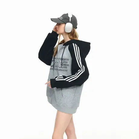 春秋新款连帽拉链开衫卫衣女宽松外套美式潮牌休闲帽衫情侣款上衣商品大图