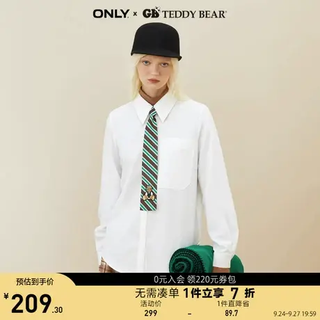 【买4免1】ONLY奥莱TEDDY BEAR 泰迪熊联名长袖白衬衫女图片