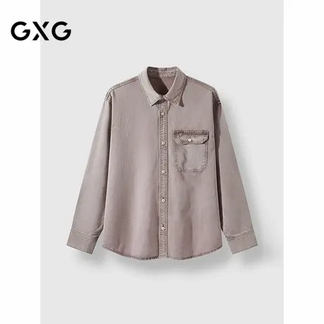 25年秋新品 GXG男装水洗牛仔做旧前胸口袋设计时尚百搭牛仔衣外套图片