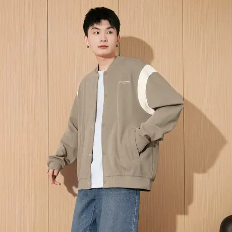 唐狮春季新款棒球服男生外套撞色拼接短款上衣夹克美式复古潮TM商品大图