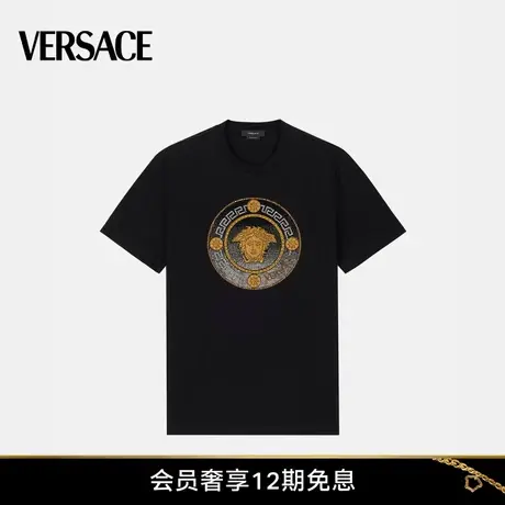 【甄选礼物】VERSACE/范思哲 男士水晶 Medusa 美杜莎棉质T恤商品大图