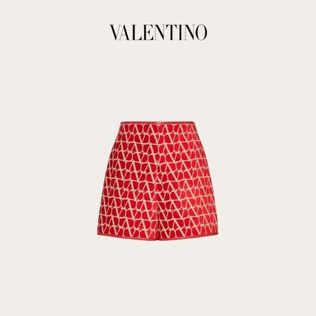 【季末优惠】华伦天奴VALENTINO女士ROSSO红V标志短裤商品大图