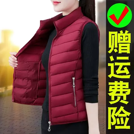 恋上17号棉马甲女秋冬2022新款单层轻薄坎肩中年妈妈百搭外穿保暖图片