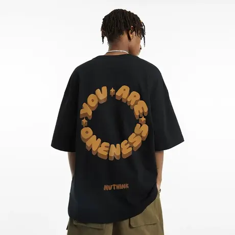 欧美潮流vibe短袖T恤男款夏季中性风高街大码宽松oversize半截袖商品大图