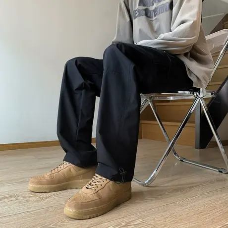 美式机能冲锋裤男夏季薄款速干阔腿休闲长裤高街痞帅宽松直筒裤子商品大图