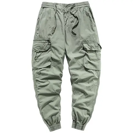 VIP多口袋工装裤男潮牌抽绳宽松运动束脚裤薄款纯棉百搭休闲裤子商品大图