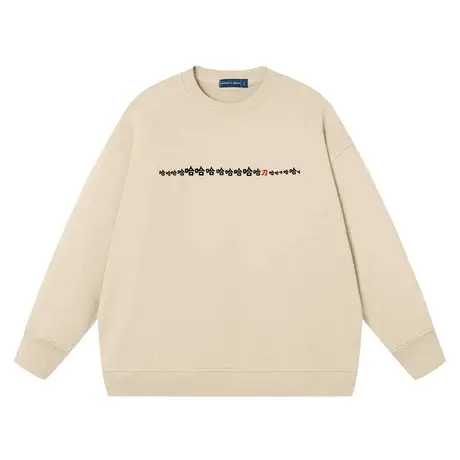 笑里藏刀国潮圆领卫衣复古七八十年代搞笑幽默文字印花男外套上衣商品大图