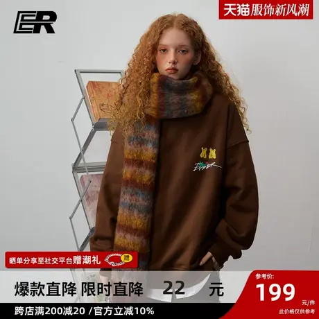 ER烟花卫衣男2024春季新款美式潮牌高街复古情侣宽松上衣ins商品大图