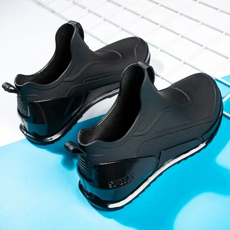 雨鞋男款春秋工地防滑耐磨工作劳保水鞋雨天骑手专用防水短筒雨靴商品大图