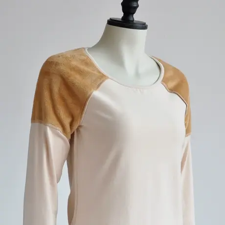 办公室老人护肩春秋款棉保暖上装长袖休闲内搭t恤女商品大图