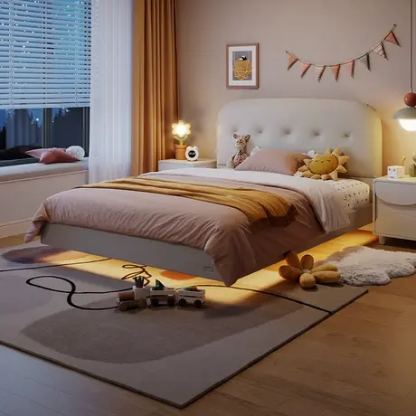 全友家居男孩儿童床女孩公主床儿童房卧室1米5悬浮床小孩床116020商品大图