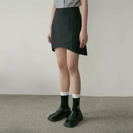 omont蛋挞家复古高腰半身裙短裙女夏季设计感显瘦防走光裙裤A字裙图片