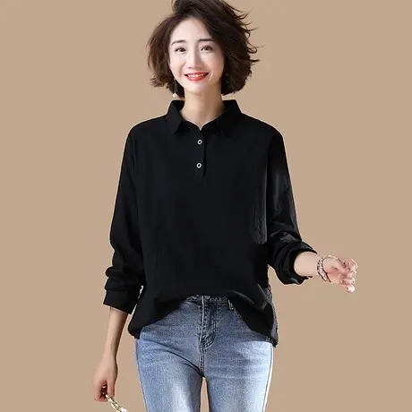 早秋上衣服气质长袖衬衫女装2023年春秋装新款潮洋气打底小衫大码商品大图