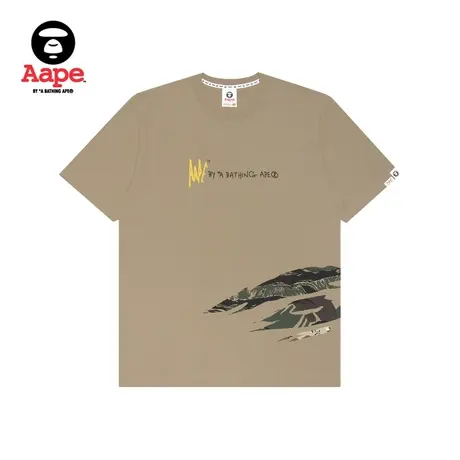 Aape旗舰店男装春夏猿颜多色迷彩印花潮流图案圆领短袖T恤0880XXI图片