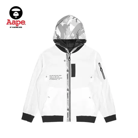 Aape旗舰店男装秋冬猿颜多色印花迷彩双面穿拉链连帽外套7499XXI图片