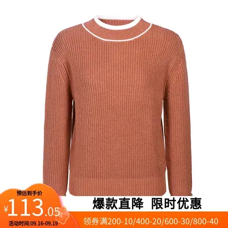 【艾格】2023春新款针织衫女青春宽松条纹休闲高级设计感毛衣内搭图片