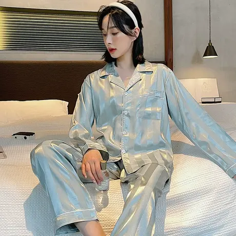 南极人睡衣女士春秋款冰丝高级感夏天网红爆款女款夏季家居服套装图片