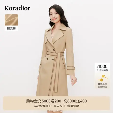 【商场同款】珂莱蒂尔2025春季通勤气质淑女单排扣风衣外套女图片
