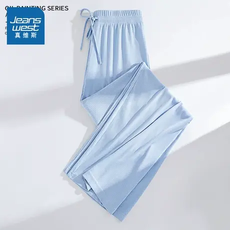 NOB真维斯冰丝阔腿运动裤女春夏季2025新款高腰宽松显瘦休闲长裤商品大图