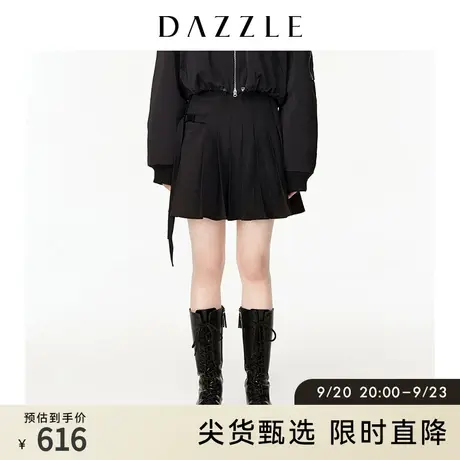 DAZZLE地素奥莱 甜酷机能风运动JK百褶半身裙女2E1S2041A图片