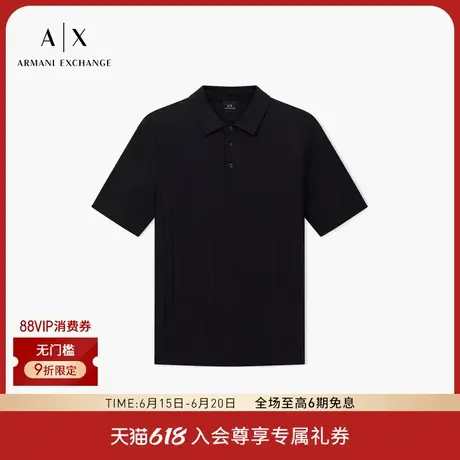 ARMANI EXCHANGE/阿玛尼2025夏季新款男士丝光全棉三粒扣Polo衫商品大图