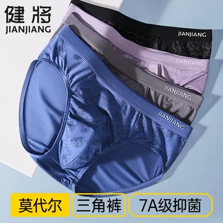 健将高档男士莫代尔内裤男三角裤男款底裤冰丝大码男式透气短裤头商品大图