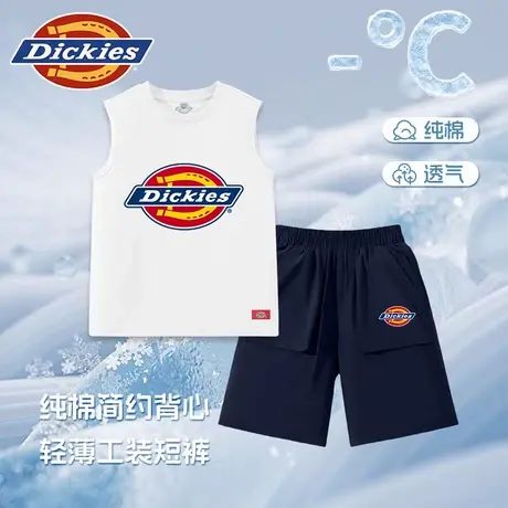 Dickies童装男童套装夏季儿童夏款运动背心男孩2025新款无袖t恤A图片