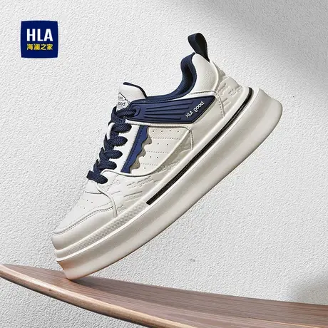 HLA/海澜之家男鞋新款夏季时尚轻质厚底休闲鞋子百搭增高透气板鞋商品大图
