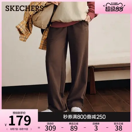 斯凯奇2025秋季新款女士舒适布长裤休闲运动裤直筒阔腿裤百搭卫裤商品大图