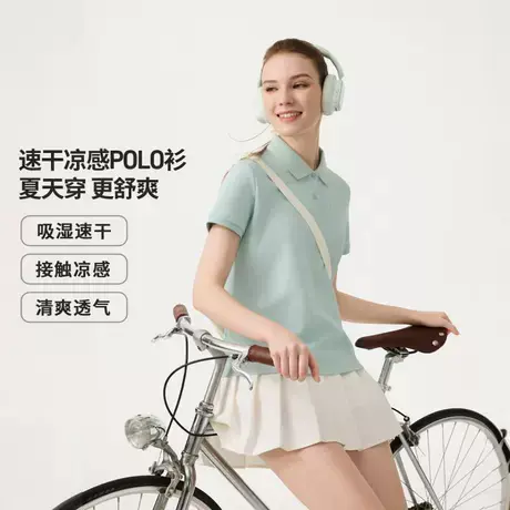 坦博尔官方奥莱新款polo衫女短款透气舒适翻领百搭运动休闲T恤商品大图