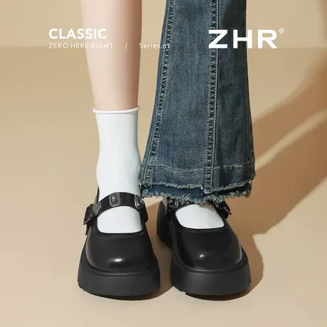 黑色玛丽珍鞋女2025秋季新款厚底小个子小皮鞋JK单鞋学院风乐福鞋商品大图