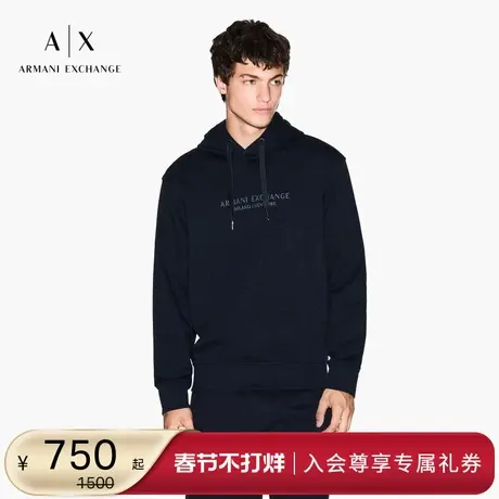 ARMANI EXCHANGE/阿玛尼冬季新款男连帽套头上衣宽松重磅运动卫衣图片