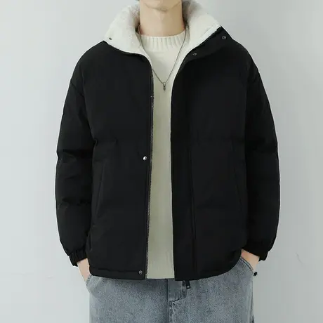 棉服男冬季2023新款潮牌ins宽松加厚立领面包服休闲情侣棉衣外套商品大图