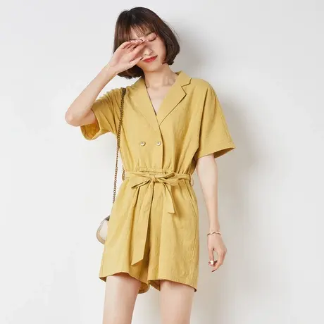 唐狮夏装新款女休闲裤时尚短裤工装连体裤女夏宽松连体套装女图片