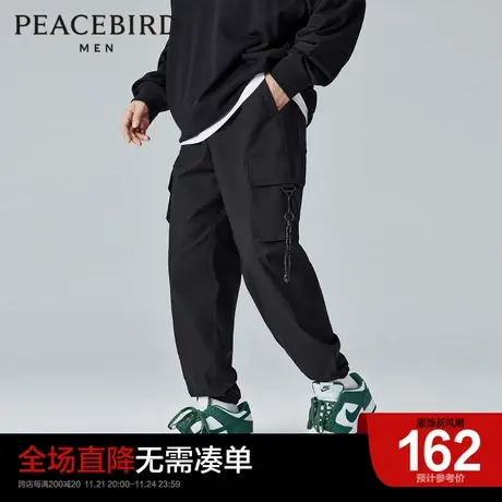 太平鸟男装奥莱多功能组合口袋束脚工装裤秋季休闲裤潮流束脚裤商品大图