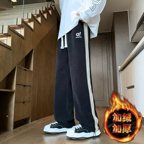 秋冬季休闲长裤子12岁男孩13青少年学生14加绒加厚15大童运动卫裤商品大图
