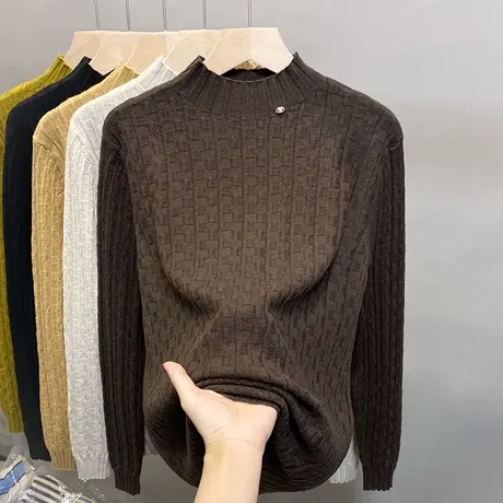 半高领毛衣女打底衫2025春秋新款套头韩版外穿针织衫内搭长袖上衣商品大图