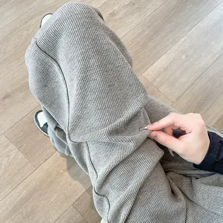 窄版阔腿裤女秋冬新款羊绒高腰显瘦宽松休闲直筒针织垂感拖地裤子图片