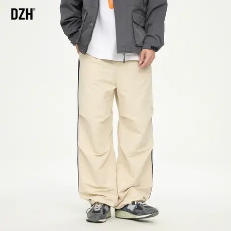 男士杏色冲锋裤男秋季户外防水登山裤美式2023新款伞兵裤工装长裤商品大图