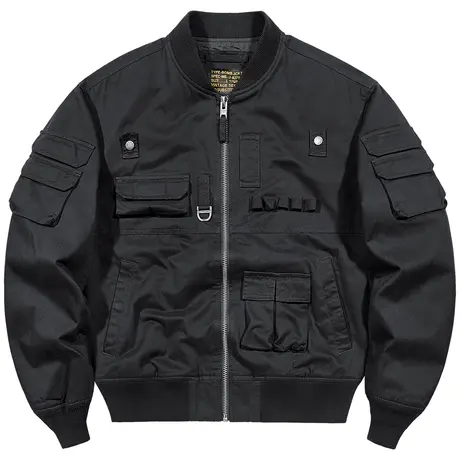 VIP多口袋飞行夹克男宽松纯棉棒球服春秋季美式复古休闲工装外套商品大图