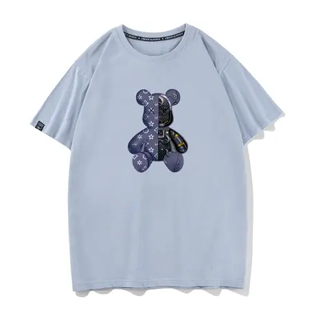秀洛小熊t恤上衣短袖宽松半袖纯棉卡通动漫打底衫潮流ins港风文化商品大图