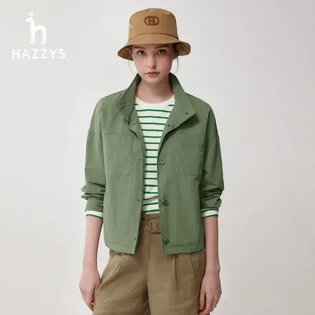 【防水夹克】Hazzys哈吉斯奥莱24春季新款宽松休闲百搭工装外套女图片