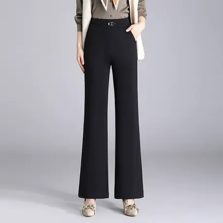 时尚高腰微喇直筒裤女2024春季新款垂感显瘦长裤气质通勤职业裤子商品大图