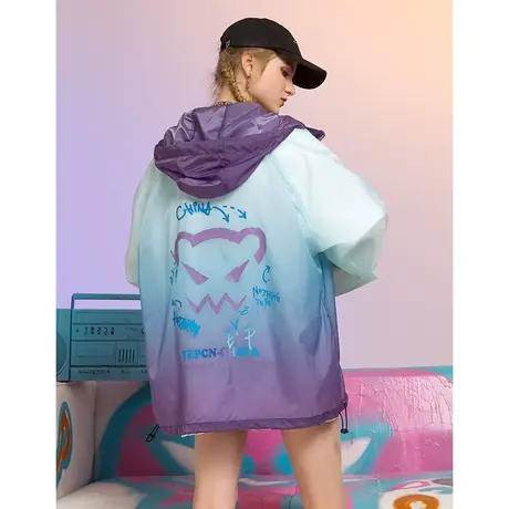 YEP防晒衣女夏季超薄款防紫外线透气开衫防晒服欧美街头短款外套图片