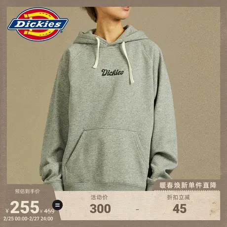 Dickies 秋冬工装男女情侣休闲运动连帽印花加绒美式卫衣宽松图片