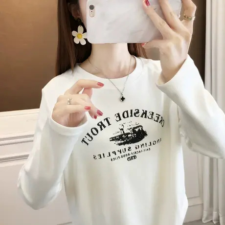 秋装女士圆领卫衣女春秋款2023新款爆款时尚洋气宽松休闲上衣外套图片